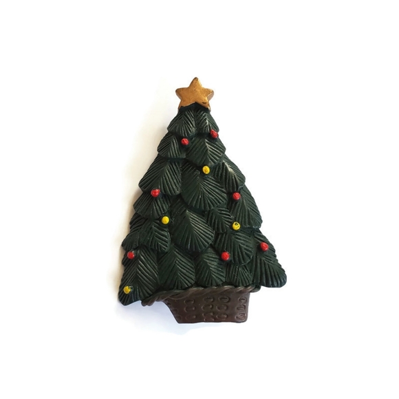 Vintage Jewelry - Vintage 90's Resin Christmas Tree Brooch